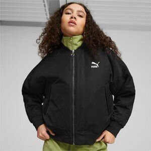 Vintage retro puma bomber varsity  black jacket